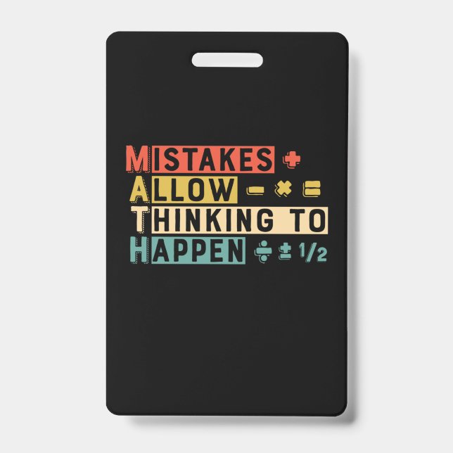 Crachá Professor de Matemática Pensamento Matemático Para (Frente)