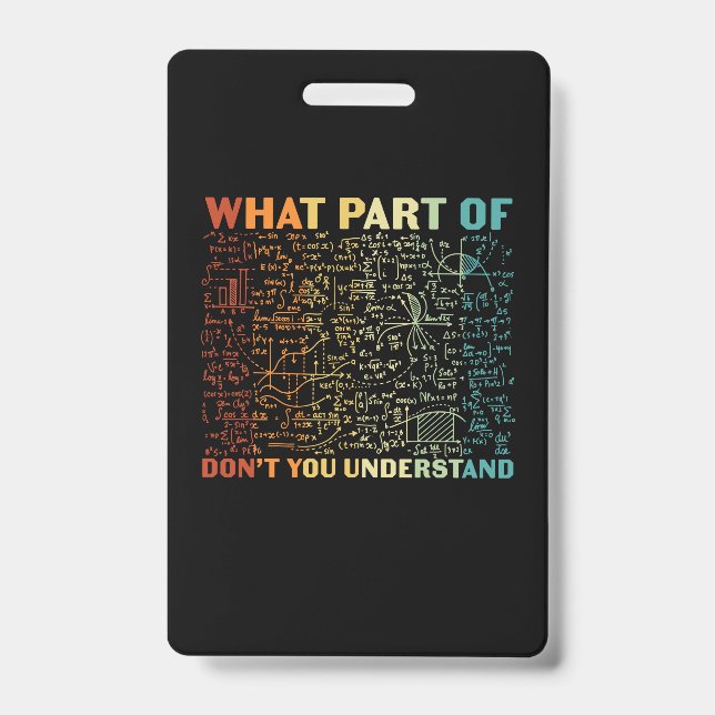 Crachá Professor De Matemática Que Parte Da Matemática (Frente)