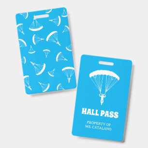 Crachá professor de paraquedismo Passagem Hall cores da e