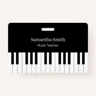 Crachá Professor de Piano de Música Personalizada e Nome 