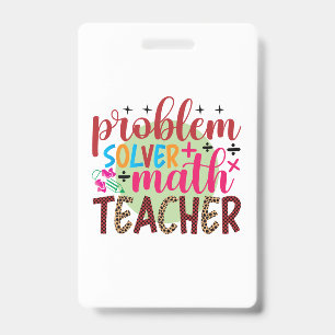 Crachá Professor de presentes   Professora de Matemática 