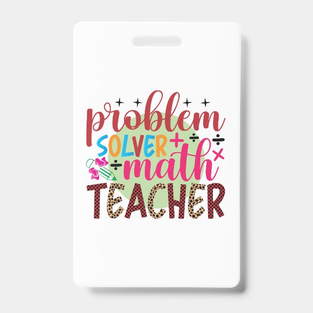 Crachá Professor de presentes | Professora de Matemática  (Frente)