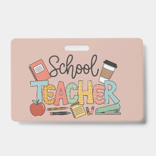 Crachá Professor Escolar Ensinando Presentes para Líderes