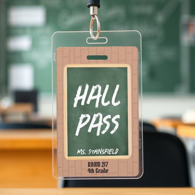 Crachá Professora Aluna de Banheira Passa Quadro (Teacher Student Bathroom Hall Pass Chalkboard Badge
)