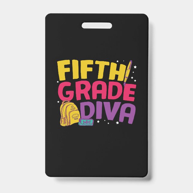 Crachá Professora da 5ª Série Diva da Quinta Série (Frente)