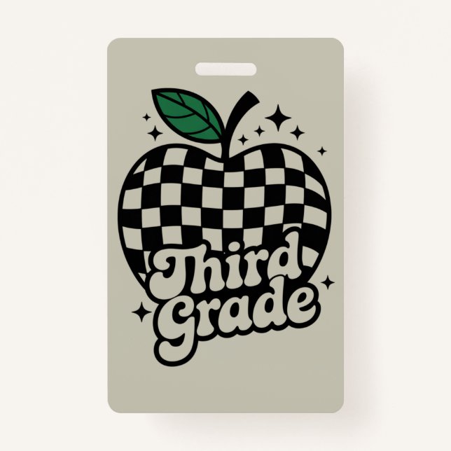 Crachá Professora do 3º ano de volta à escola (Frente)