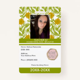 Crachá Professora Escola de Ensino Superior Mãe Identific