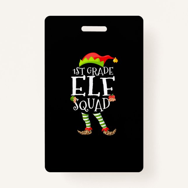 Crachá Professora Primária Engraçada De Grau 1rua Elf No  (Frente)