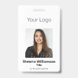 Crachá Profissional Seu Logotipo Foto Barra Código ID Bra