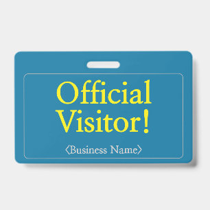 Crachá Profissional "Visitante Oficial!"