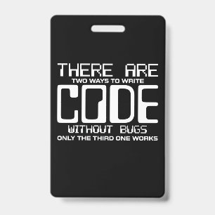 Crachá Programador Escreve Código Sem Erros