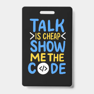 Crachá Programador Mostre-me O Código