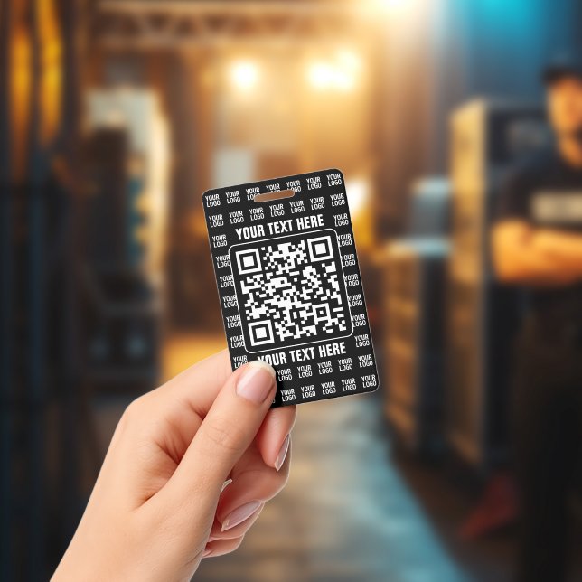 Crachá Promotional QR code (editable) plus Logo Pattern (Concert)