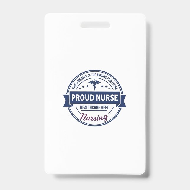 Crachá Proud Nurse Healthcare Hero Vintage Badge (Frente)