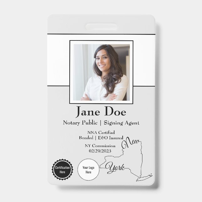 Crachá Público Notário do Estado de Nova Iorque co (Frente)