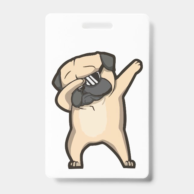 Crachá Pug engraçado (Frente)