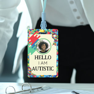 Crachá Pulseira de Alerta Médico de Autismo ID Criança ou