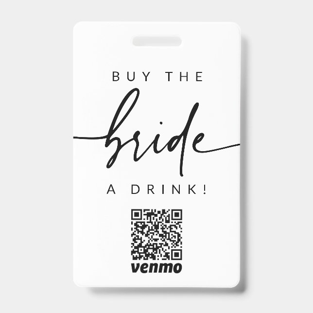 Crachá Pulseira de Código QR para Comprar um Drink para a (Frente)