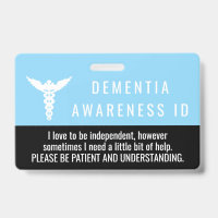 pulseira de conscientização sobre demência PVC ID