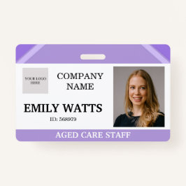 Crachá Purple Medical Nurse Aged Care Security Photo ID