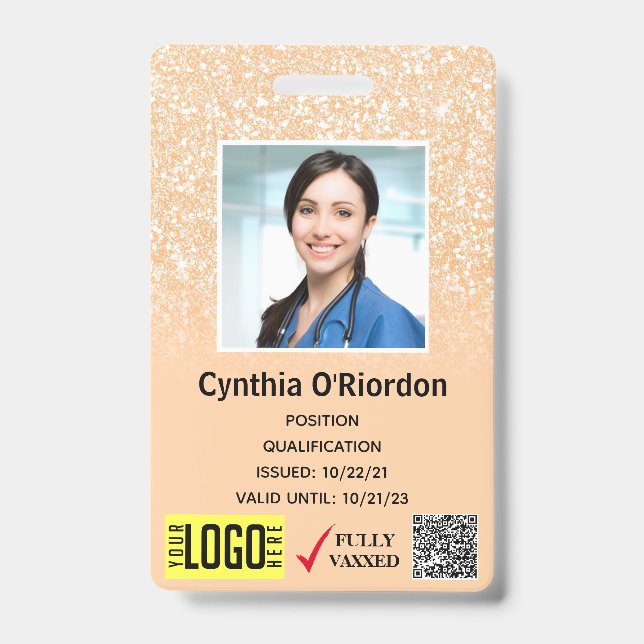 Crachá QR Código de Barras ID Foto Técnico de Bril (Frente)