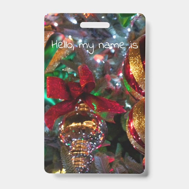 Crachá quadrado de ornamentos (Frente)