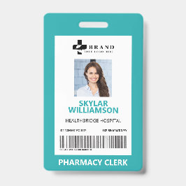 Crachá Quadro de Identificação Médico com Moldura Azul Mi