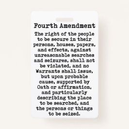 Crachá Quarta Emenda-Constituição dos Estados Unidos