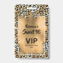 Quic Leopard Sweet 16.º Aniversário Convite VIP Pa