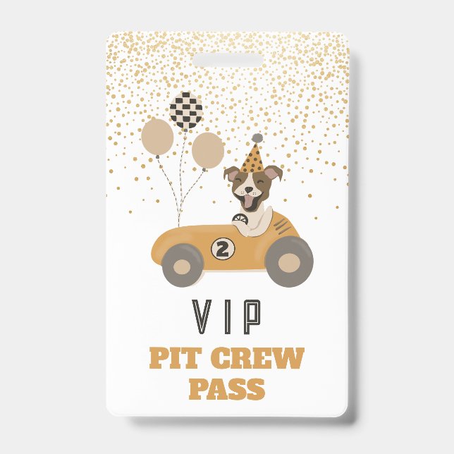 Crachá Race Car Boys Festa de aniversário VIP Pass (Front)