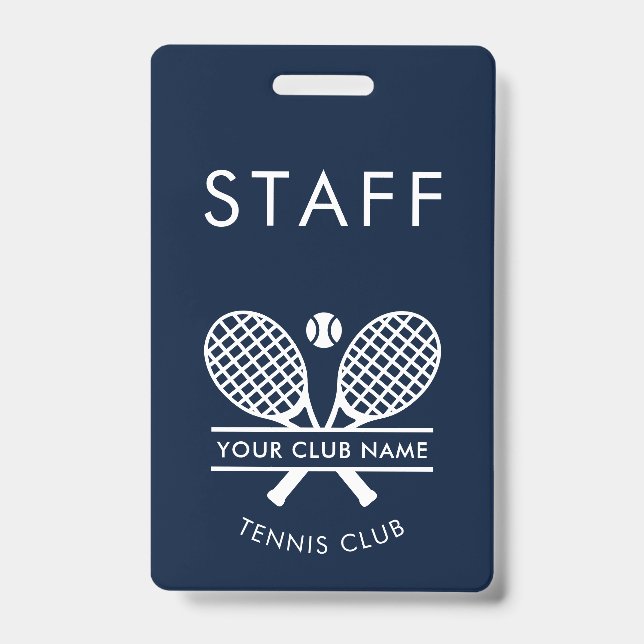 Crachá Rackets de Tênis de Nome de Clube Personalizado Mo (Frente)