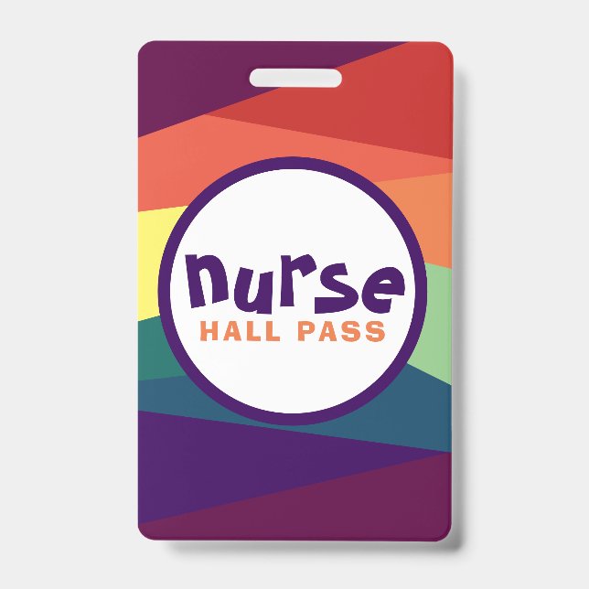 Crachá Rainbow Hall Pass para Professores Escolares (Frente)