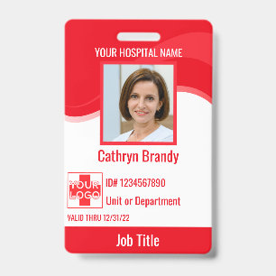 Crachá Red custom Hospital Employee Security, logo