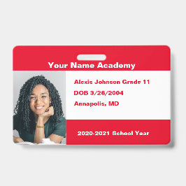 Crachá Red Do It Yourself Custom Homeschool Photo