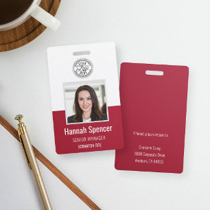 Crachá Red   Employee Photo ID Company Security