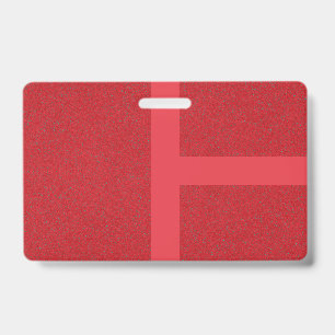 Crachá Red Grid Stripe para Eventos - Personalizáv