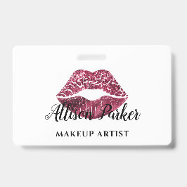 Crachá Red Kiss Lábios Glitter Makeup Artist