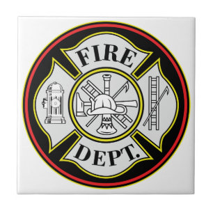 Crachá redondo do departamento dos bombeiros