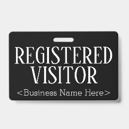 Crachá respeitável do VISITOR REGISTRADO