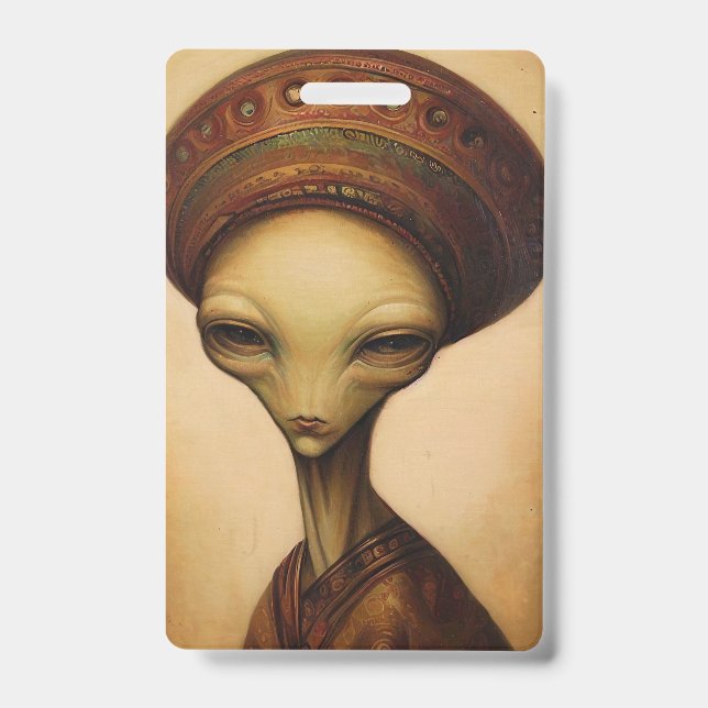 Crachá Retrato de Alienígena antigo (Frente)