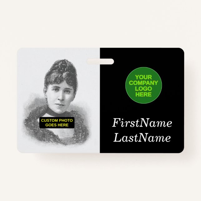 Crachá Retrato Simples, Básico para Funcionários/F (Frente)