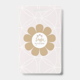 Crachá Retro Elegante Blush Pink Business