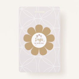 Crachá Retro Elegante Blush Pink Business