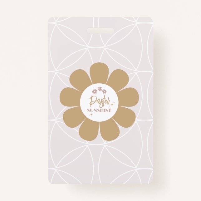 Crachá Retro Elegante Blush Pink Business (Frente)