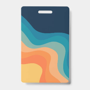 Crachá Retro style waves decoration