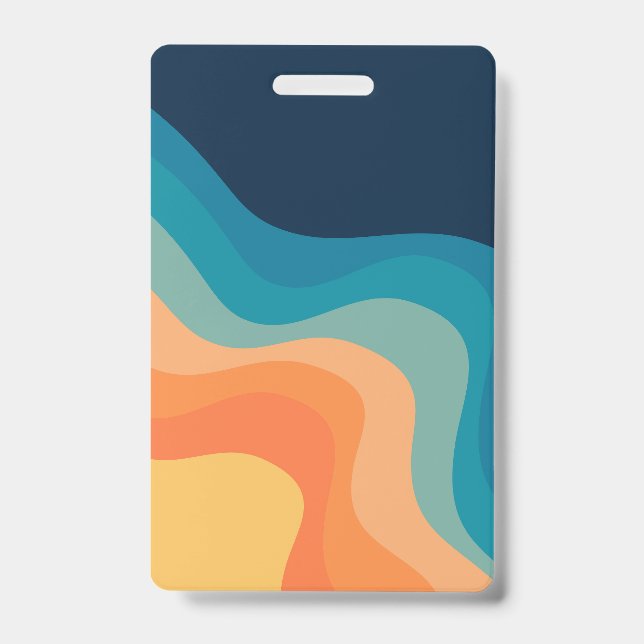 Crachá Retro style waves decoration (Frente)