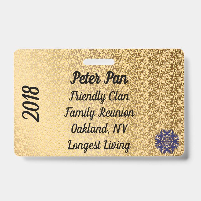 Crachá Reunião de Família (Frente)