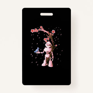 Crachá Robot Sakura - Presente de Flor de Cereja Japonês