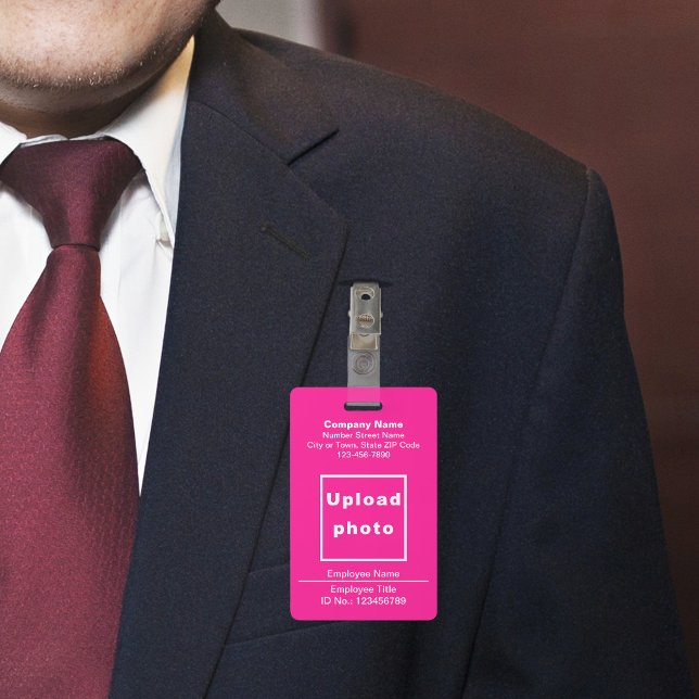 Crachá Rosa com Foto do Funcionário Baseado em Tex (Criador carregado)
