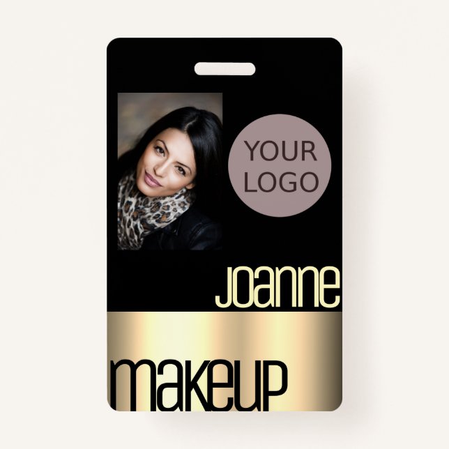 Crachá Rosa de Salão de Bela Elegante de Luxo Glamoroso D (Frente)